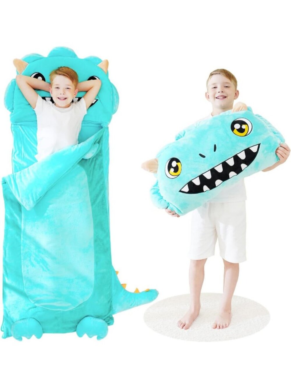 Cozy Kids Sleeping Bag with Pillow - Plush Nap Mat for Travel & Sleepovers 3-12Y